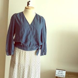 🦋MADEWELL🦋 Soft Denim Wrap Shirt Size XL
